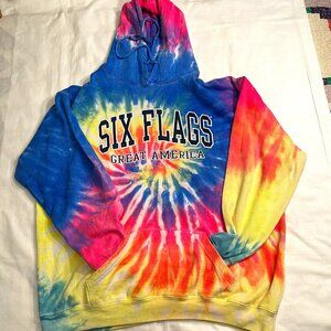 Six Flags Great America tie dye hooded sweatshirt - XL